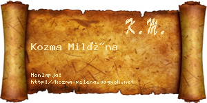 Kozma Miléna névjegykártya