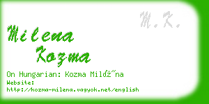 milena kozma business card